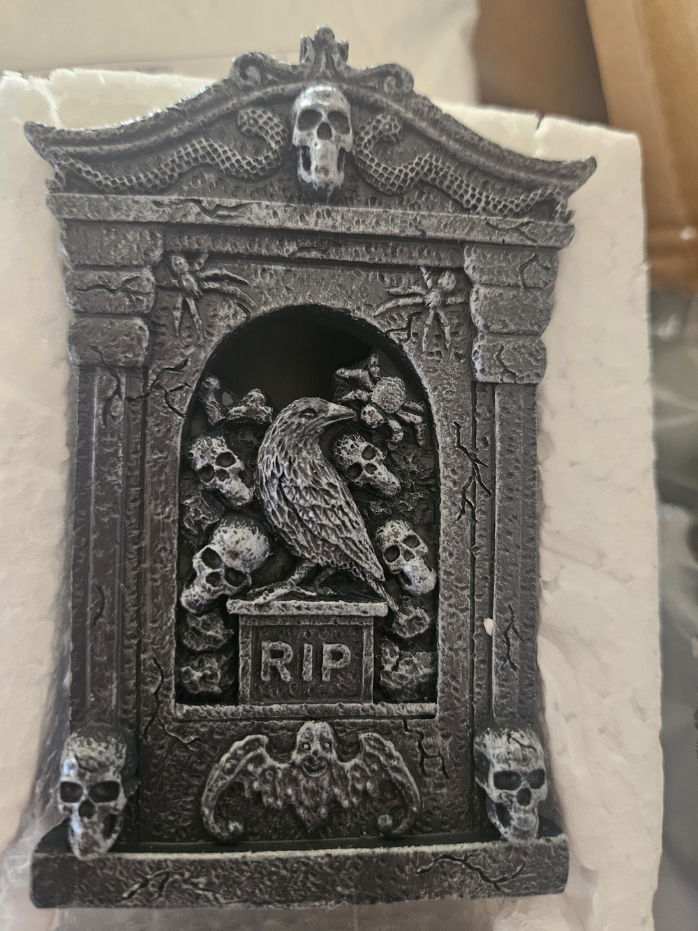 Gothic Raven Gravestone Cone Insence Burner
